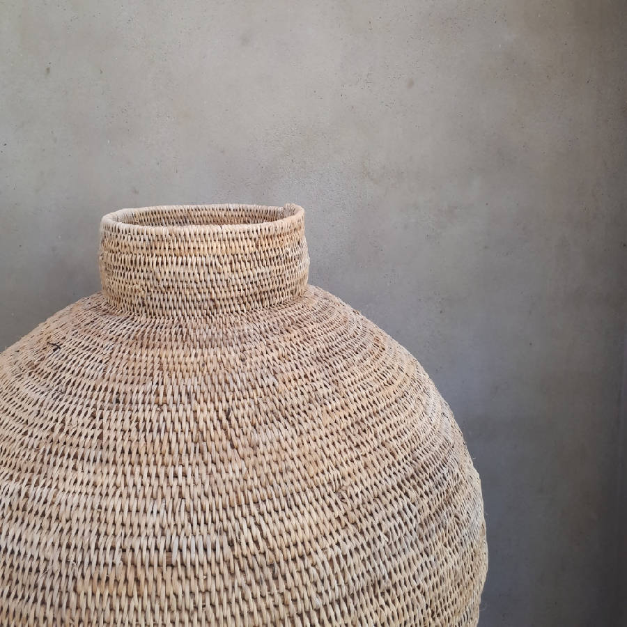 Buhera Cane Basket; Handwoven Storage Basket for Earthy Home Decor