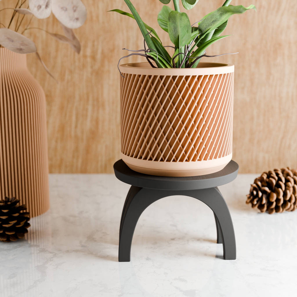 Plant Stand ARC; Sculptural Arc Stand for Indoor Potted Plants