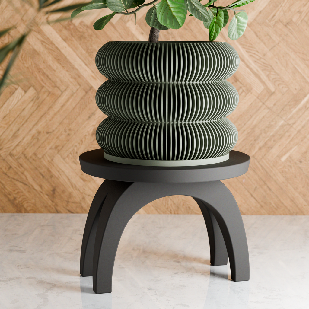 Plant Stand ARC; Sculptural Arc Stand for Indoor Potted Plants