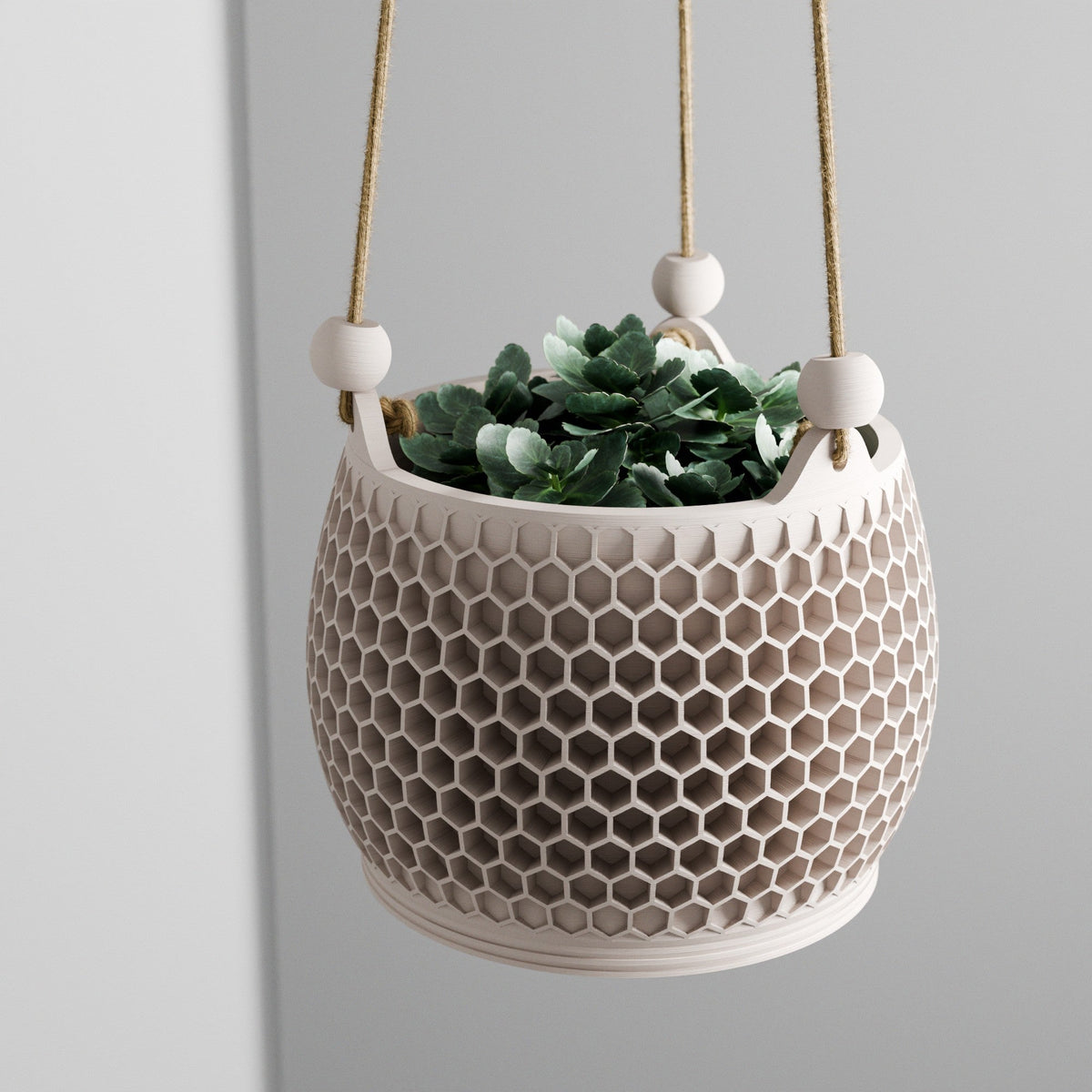 Hanging Honeycomb Planter; Geometric Suspended Pot for Indoor Plant Display