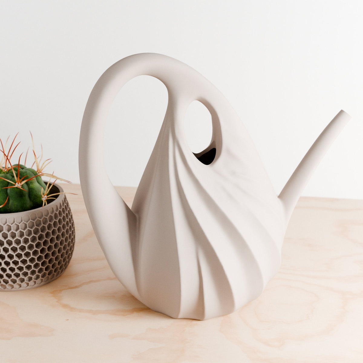 Swirl Watering Can; Elegant Curved Watering Can for Indoor Plant Care
