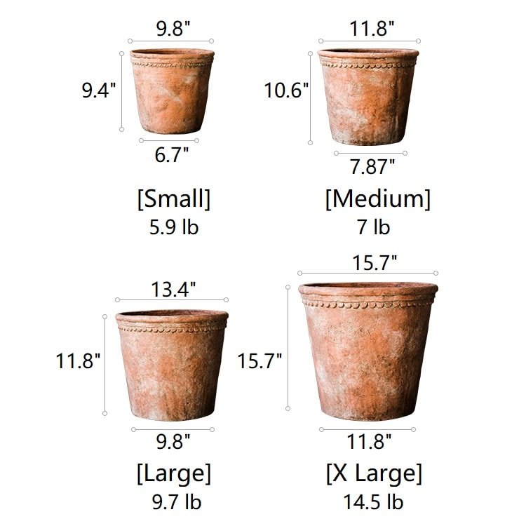 Large Terracotta Red Concrete Planter; Bold Statement Pot for Indoor Plants
