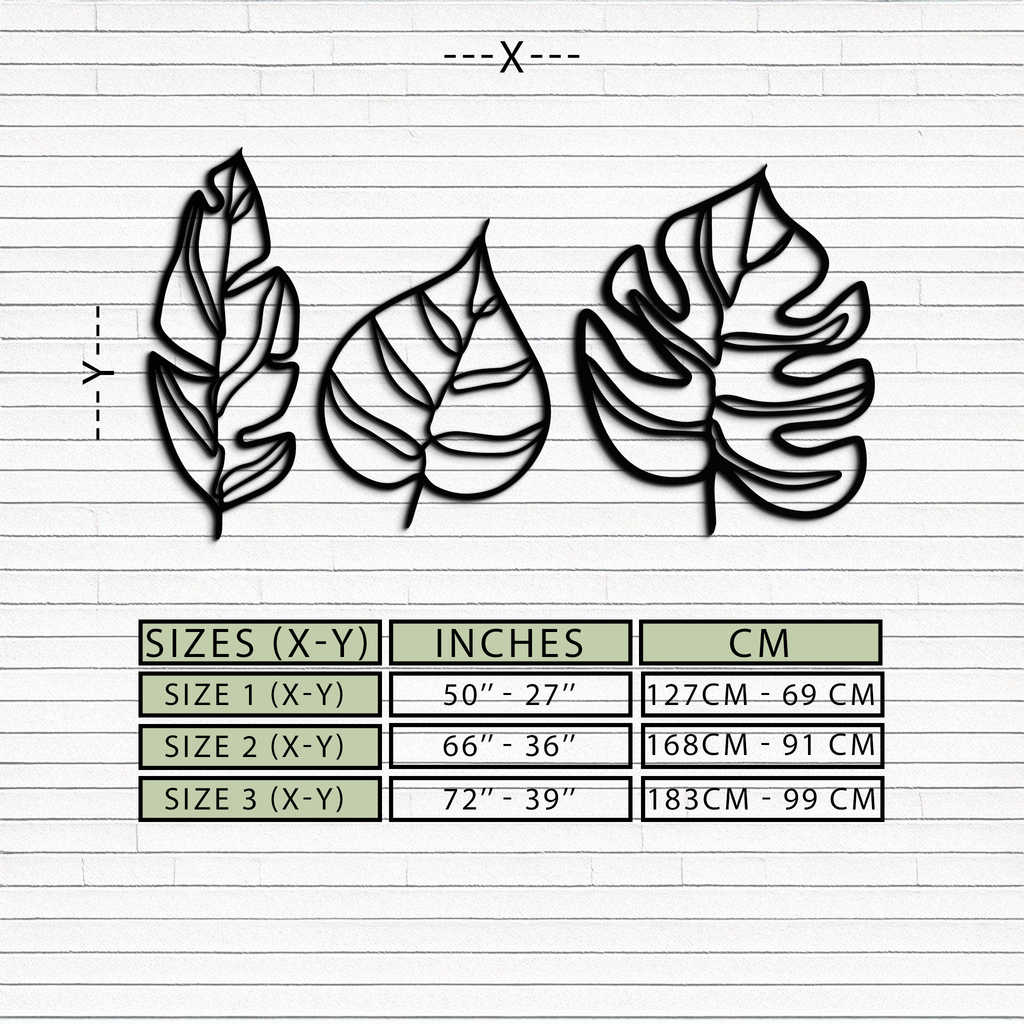 Geometric Leaf Trio Wall Art