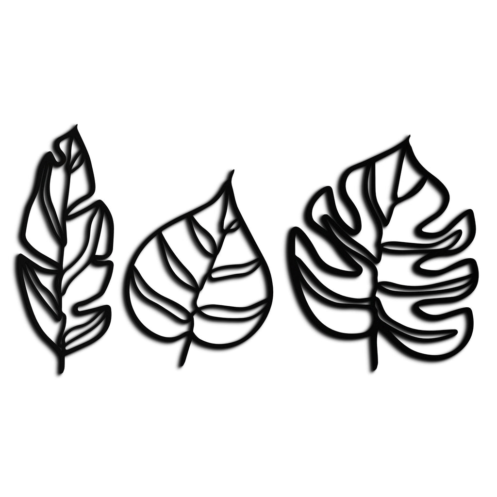 Geometric Leaf Trio Wall Art