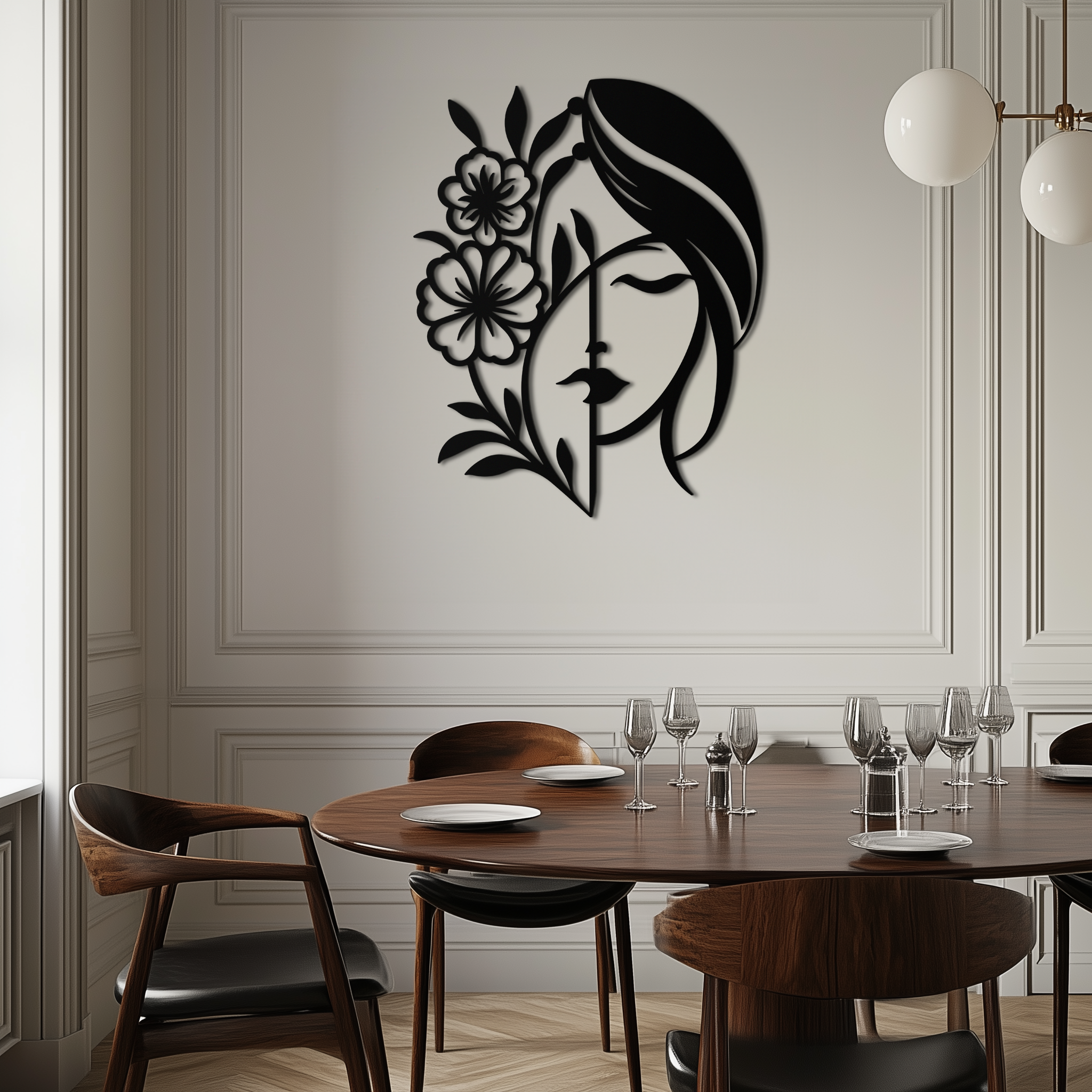 Woman with Flower Wall Art