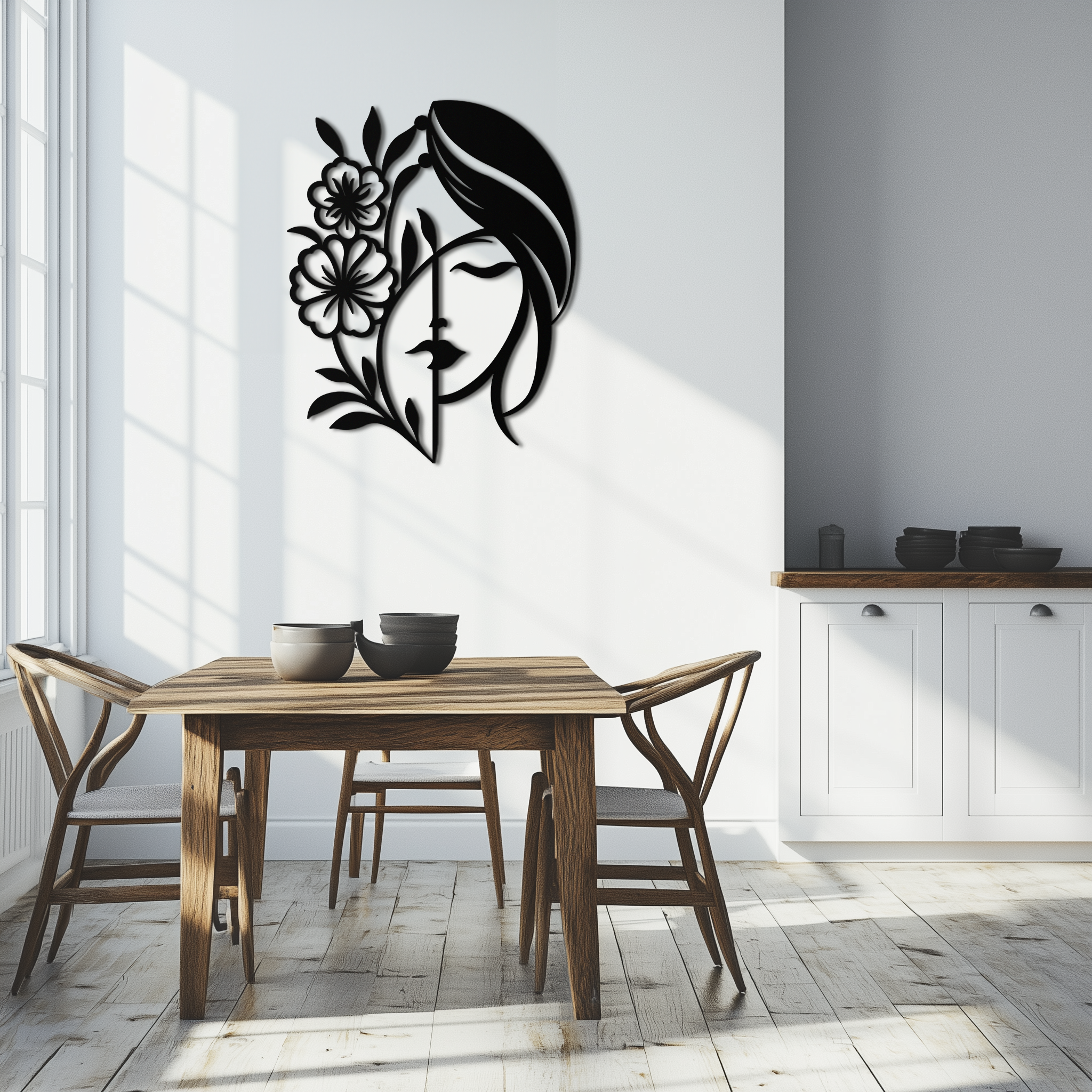 Woman with Flower Wall Art
