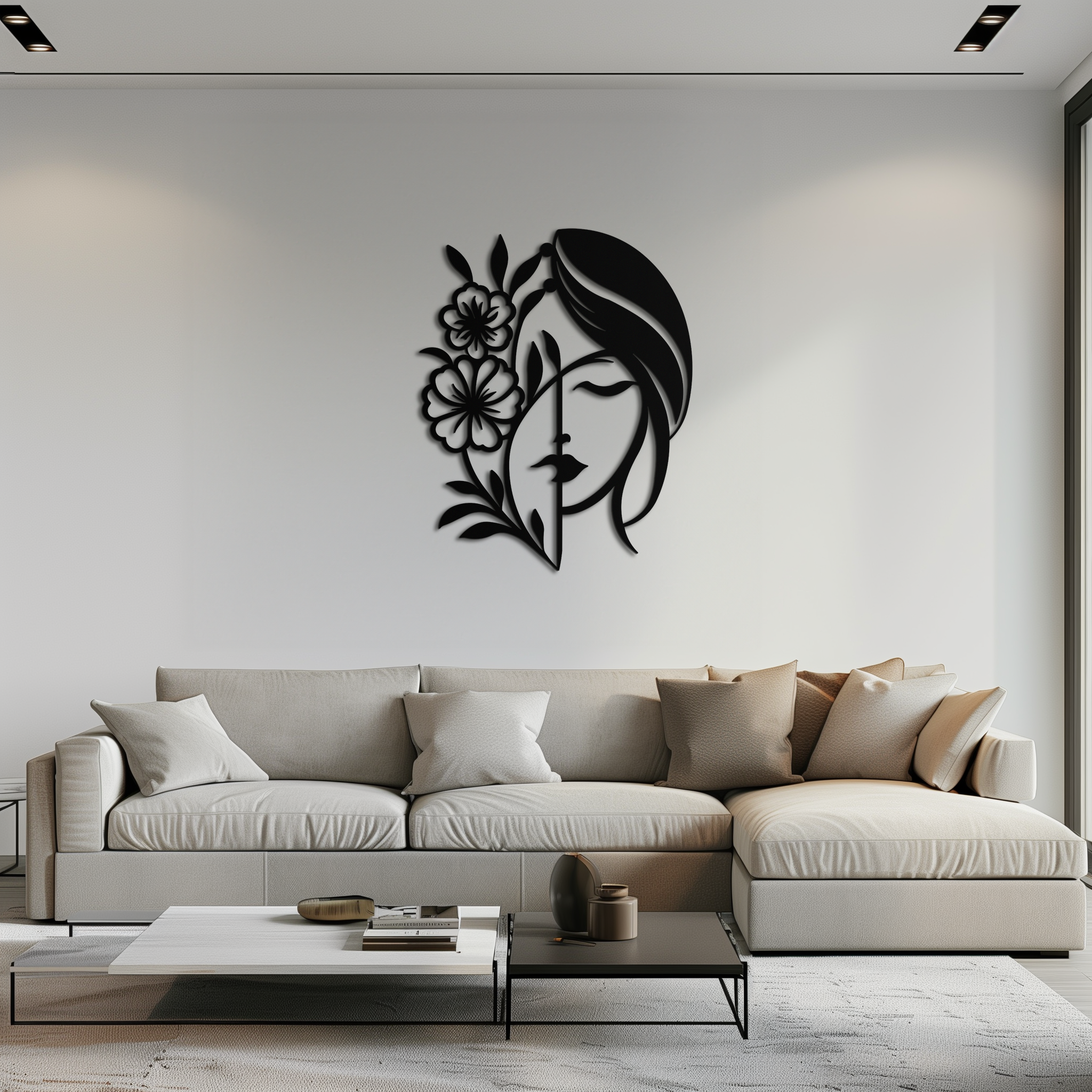 Woman with Flower Wall Art