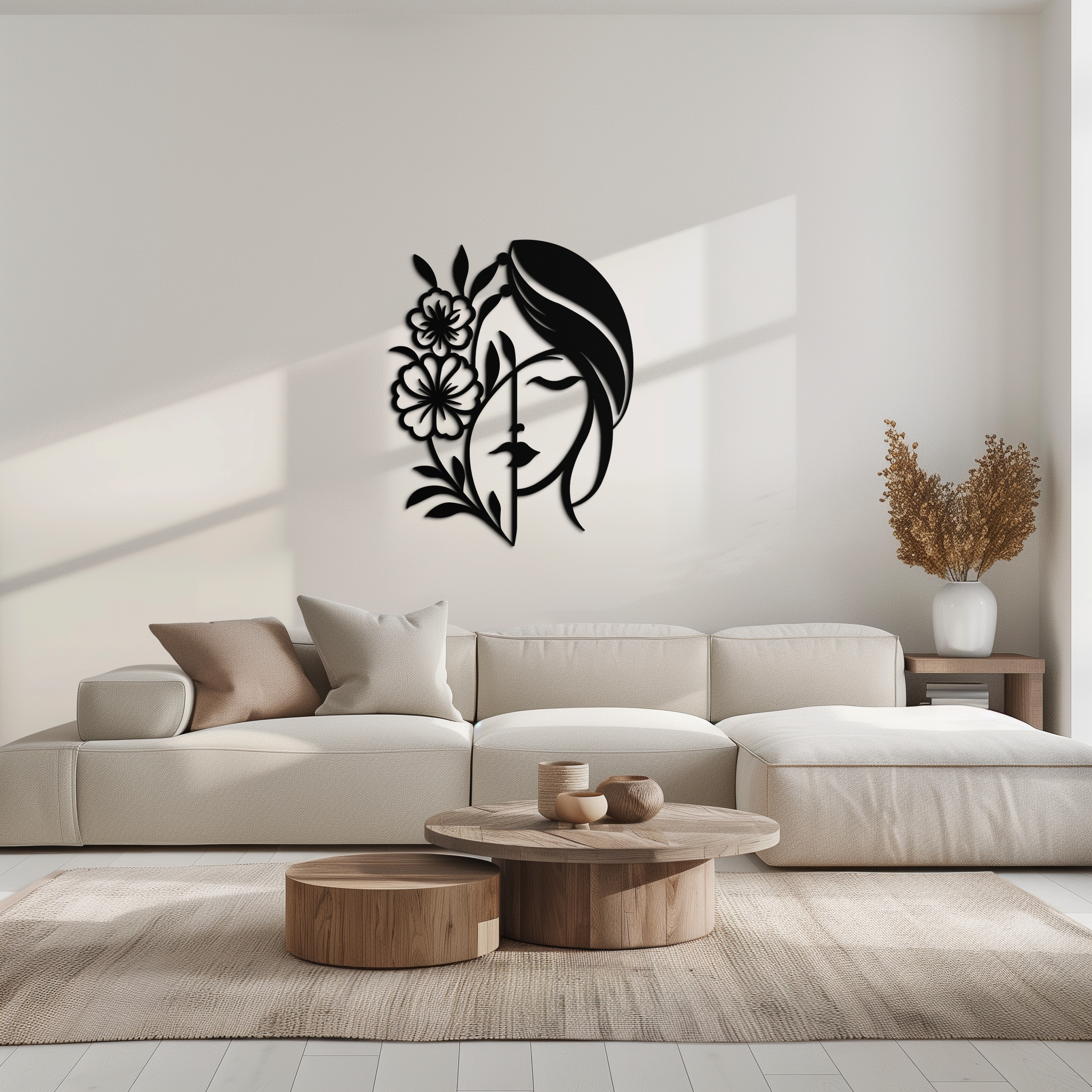 Woman with Flower Wall Art
