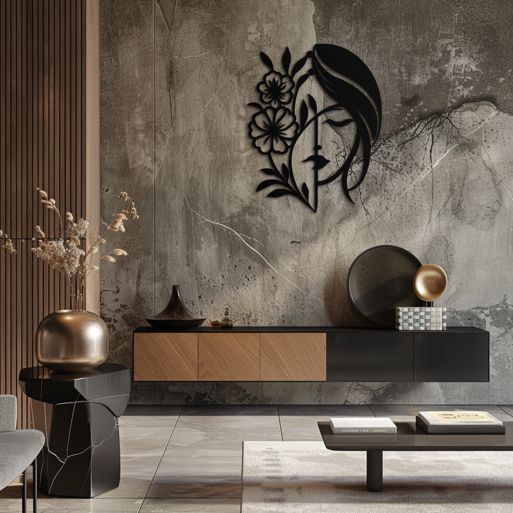Woman with Flower Wall Art