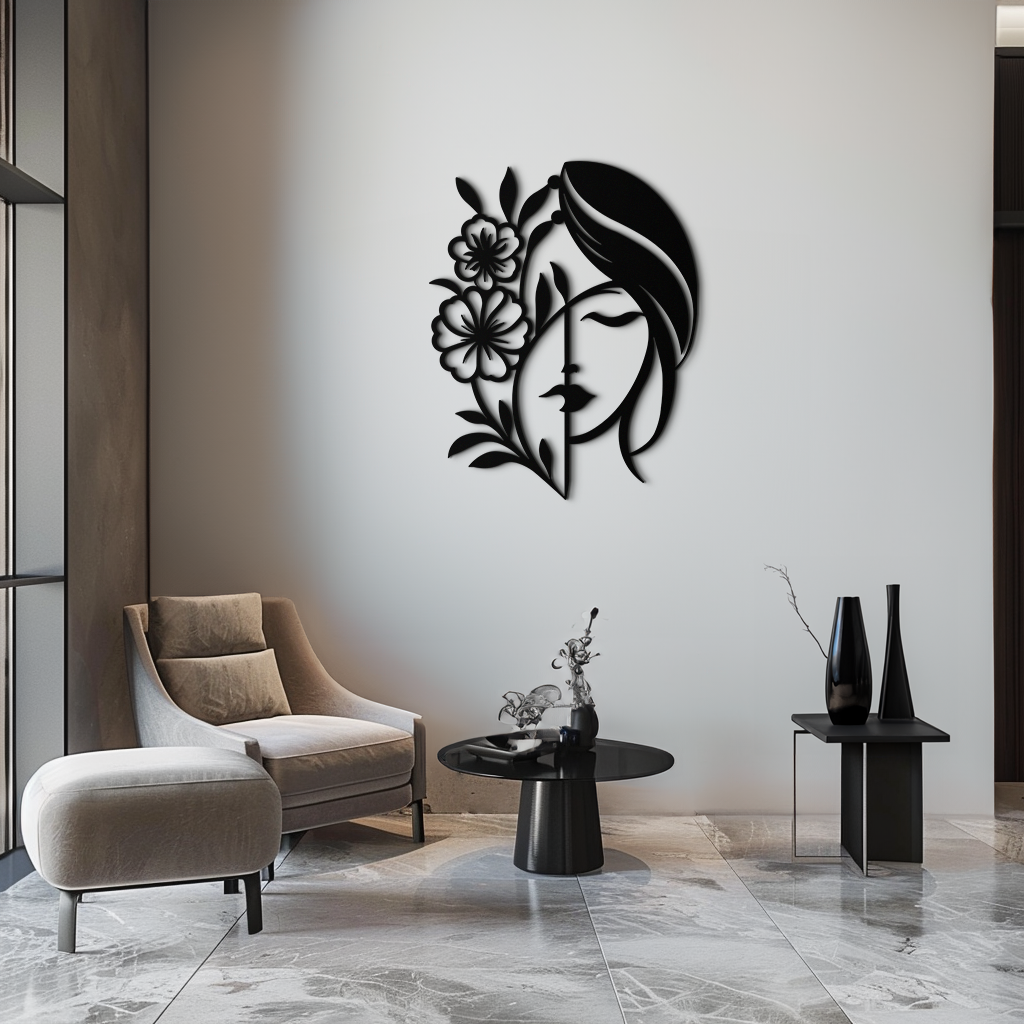 Woman with Flower Wall Art
