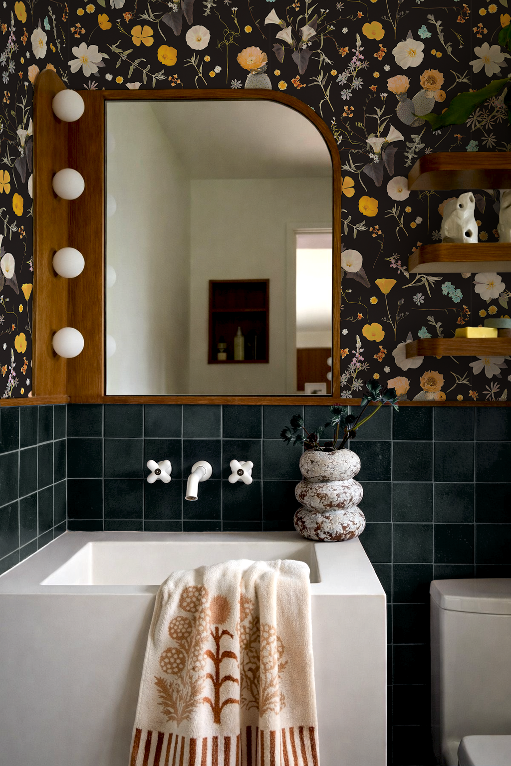 California Native Wallpaper, black and multicolor