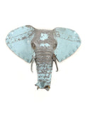 Elephant Recycled Tin Wall Sculpture; Handcrafted African Mask Wall Art
