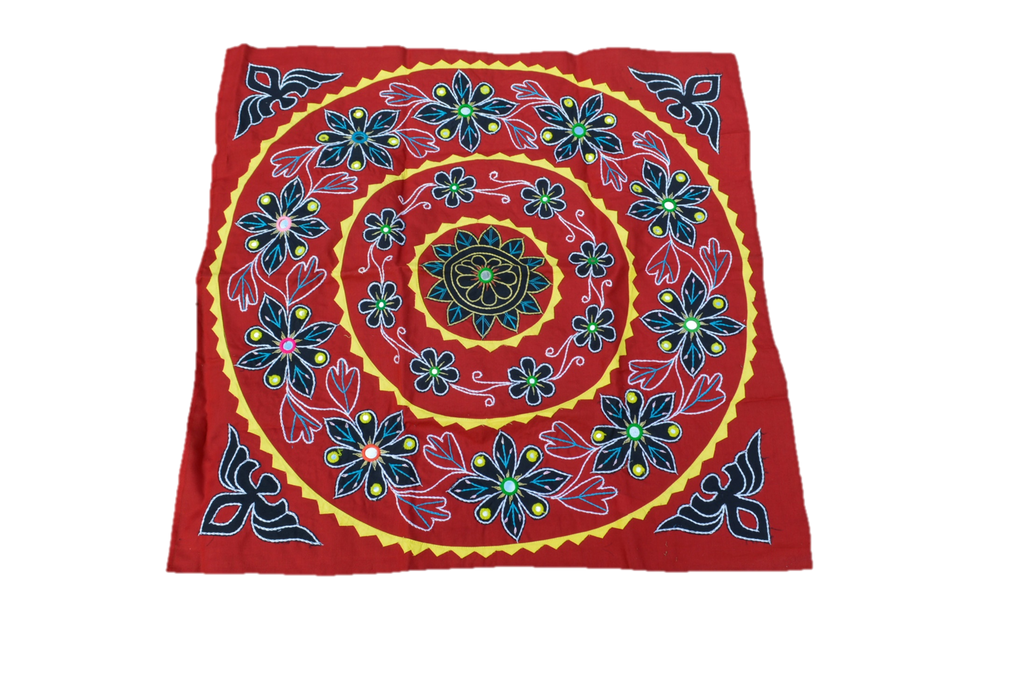 Black Cotton Mandala Wall Hanging; Boho Textile Art for Moody Interiors