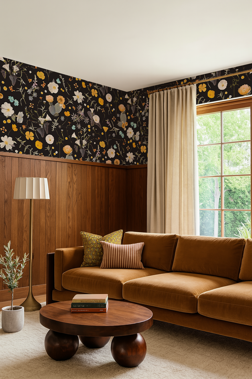 California Native Wallpaper, black and multicolor