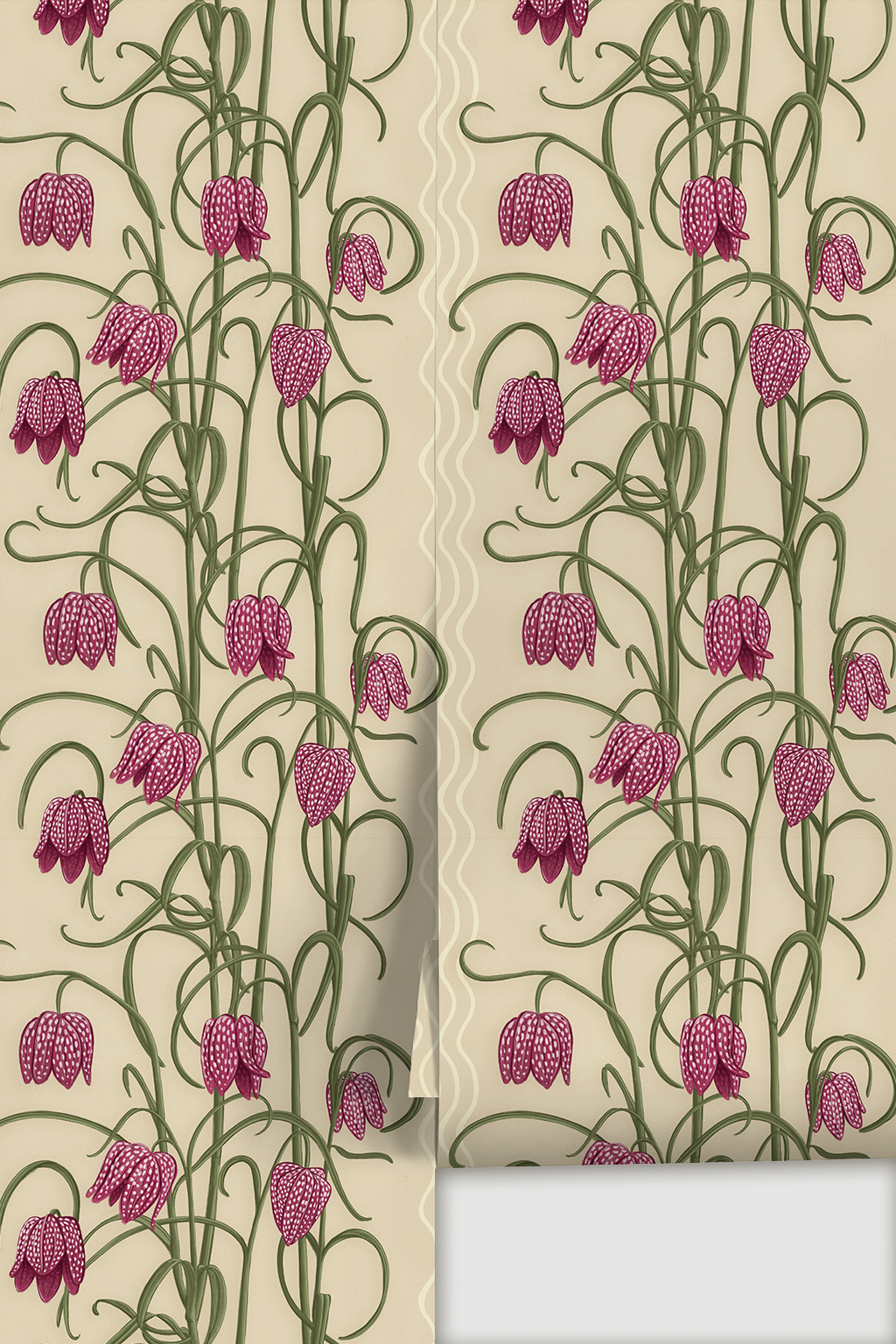 Campanas Wallpaper, tan and purple